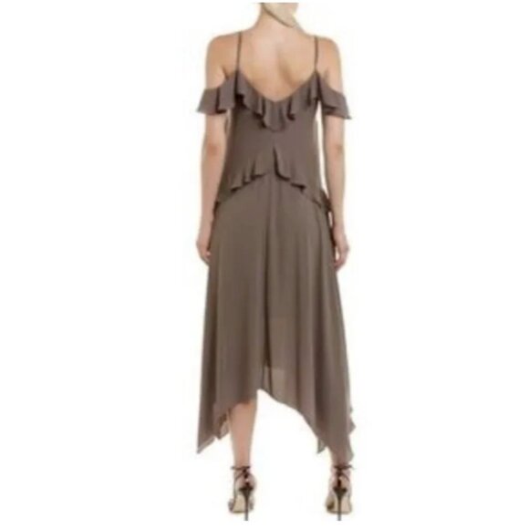 BCBGMaxAzria LISSA Midi Dress S Small Brown Washable Fairy Whimsigoth $228 NEW - Picture 3 of 11